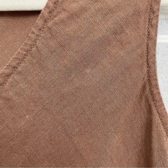J Jill / Brown Linen Sleeveless Tank Top Size S Petite - Picture 9 of 9